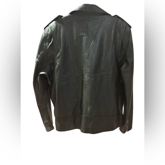 Black Leather Jacket with Silver Zippers - Picture 16 of 16